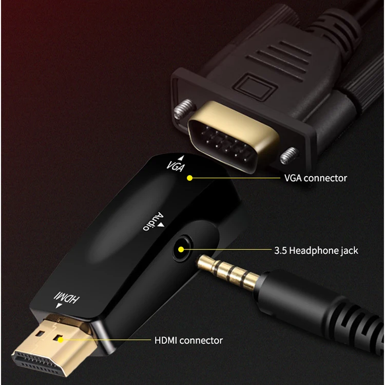 Адаптер vga-hdtv многофункциональный 1080p компьютерный преобразователь сплиттер-адаптер