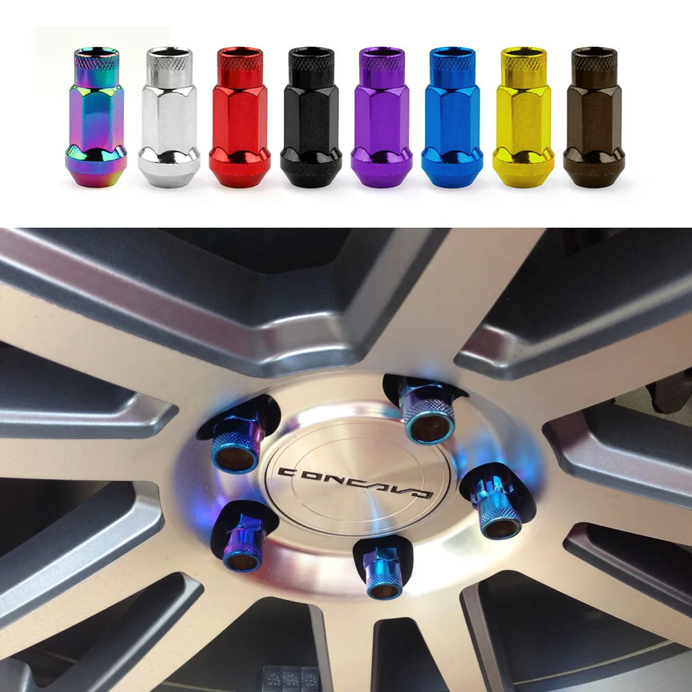 Factory Supply Universal Racing Rim Colored Locking Nut Removal Kit M12 X 1.5 Steel Chrome Rays Wheel Lug Nuts