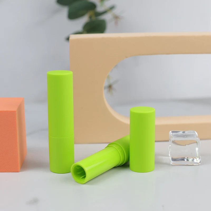 PET Eco-friendly Lipstick Packaging Fluorescent Green Refillable Lipstick Tube