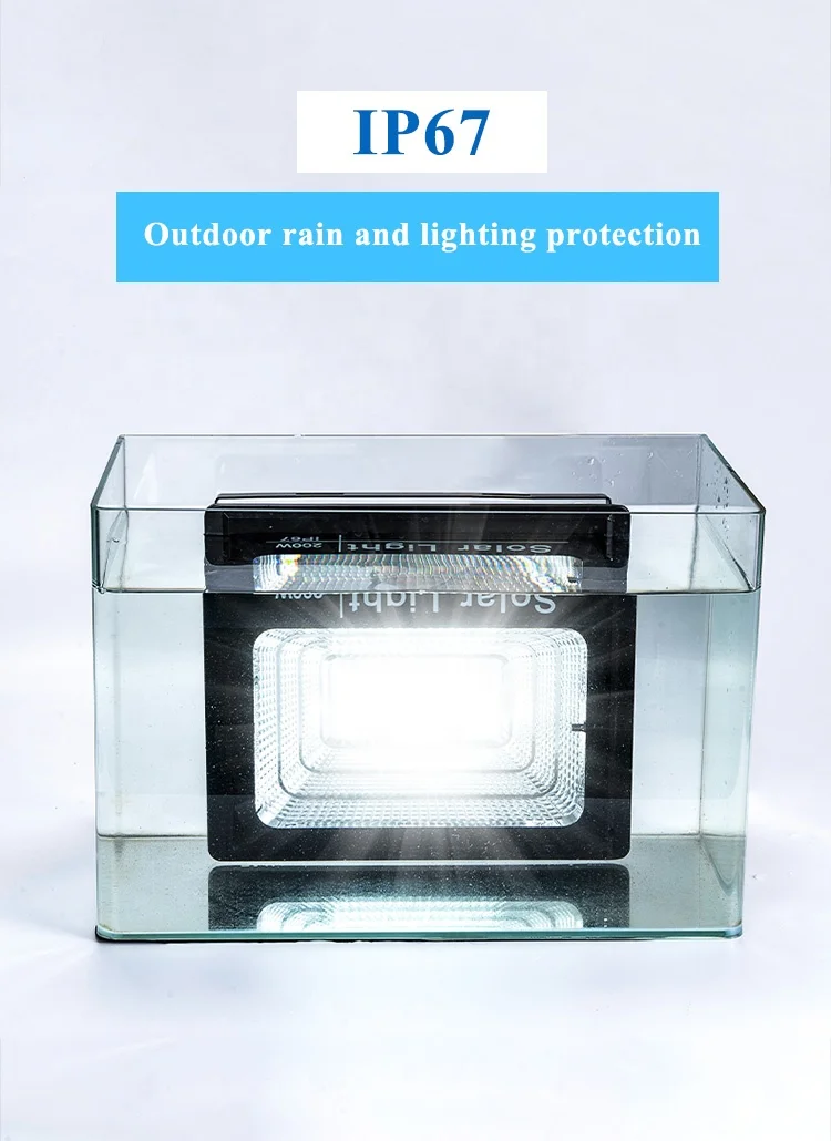 Waterproof Ip67 Remote Control ABS 25w 40w 60w 100w 200w LED Solar Flood Light
