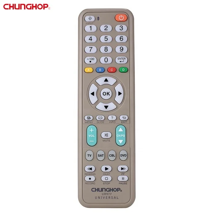 Chunghop UR977 Universal Home Appliances Remote Control RoHS CE Combines 4 in 1 Controller