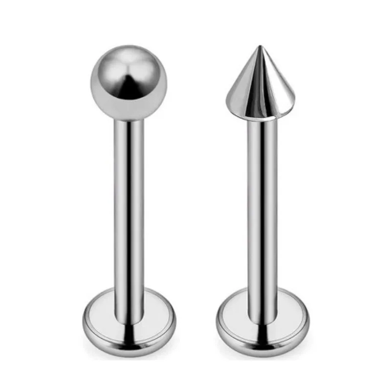 Titanium Lip Stud Labret Bar with Spike Ball 16G 18G Lip Piercing 6/8/10/12mm Length Available