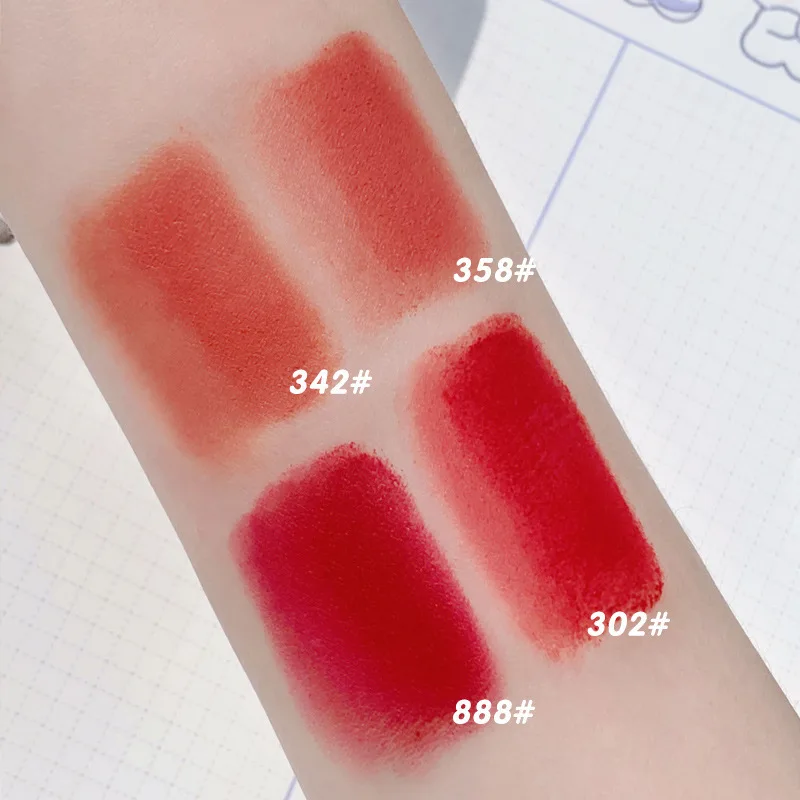XIXI 2 in 1 Velvet Matte Lip Mud With Blush Cream Double Use Waterproof Non-stick Long Lasting Pigment Face Lip Make up