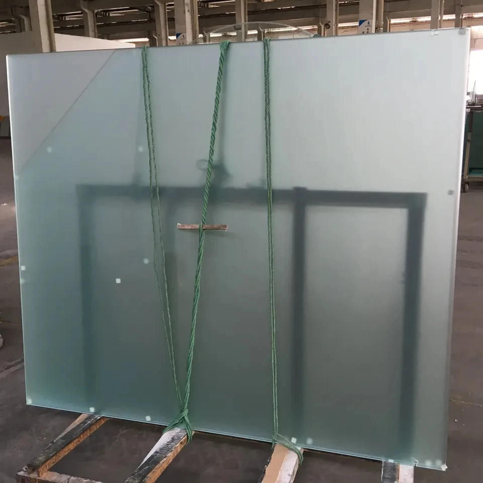 Factory Supplied 3mm-19mm Thick Frosted Milky White Aicd Etched Glass