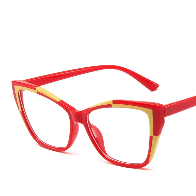 Ins fashion design luxury TR90 women oversized anti blue light glasses cat eye frames wholesale custom glasses retro lunettes
