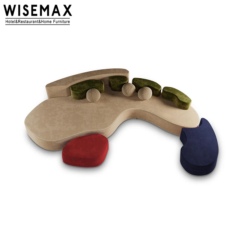 WISEMAX FURNITURE Modern design value city furniture green couch solid wood velvet fabrics 2 seater sofa for home living room