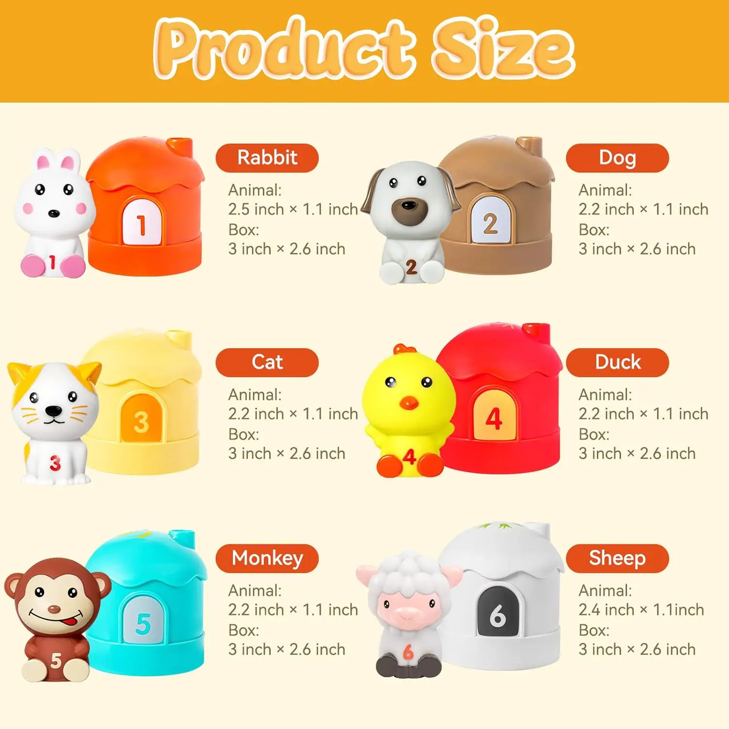 12 PCS Farm Animals Set Toys Learning Farm Animal Toys Counting &Matching Baby Educational Toys Montessori for Kids Toddlers