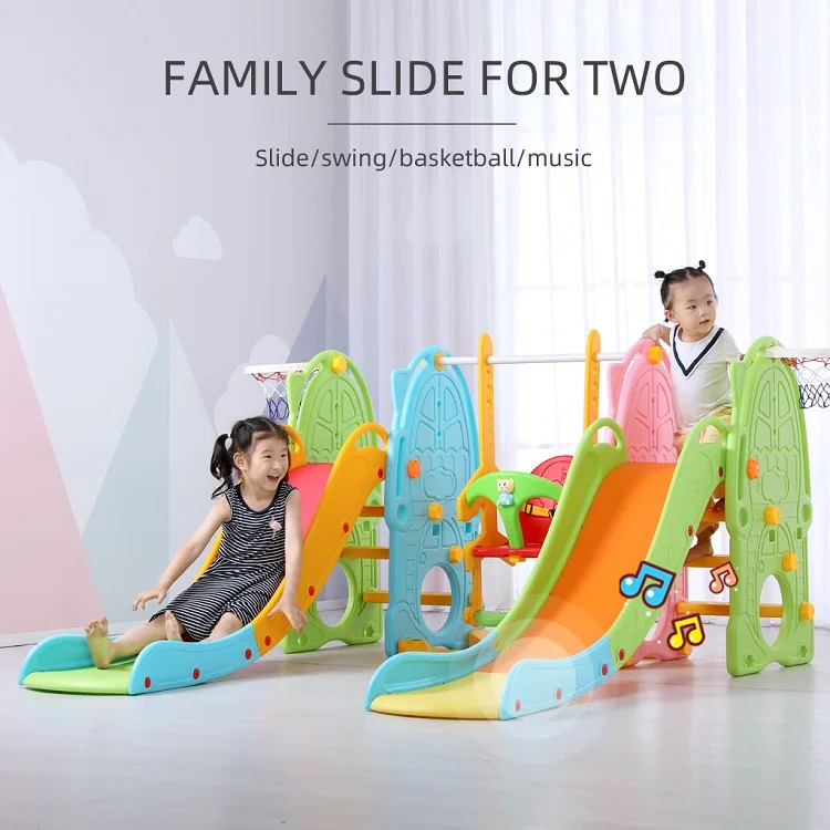 Colorful Home 2021 New Wholesale Children Plastic Slide Kid Slide And Swing Bridge Sliding For Baby