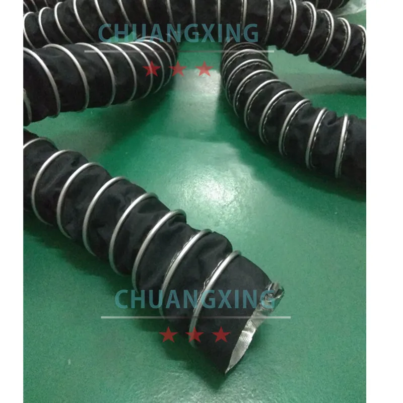 
Professional supplynig High Temperature Resistant Fiberglass Fabric Flexible exhaust Spiral Duct 