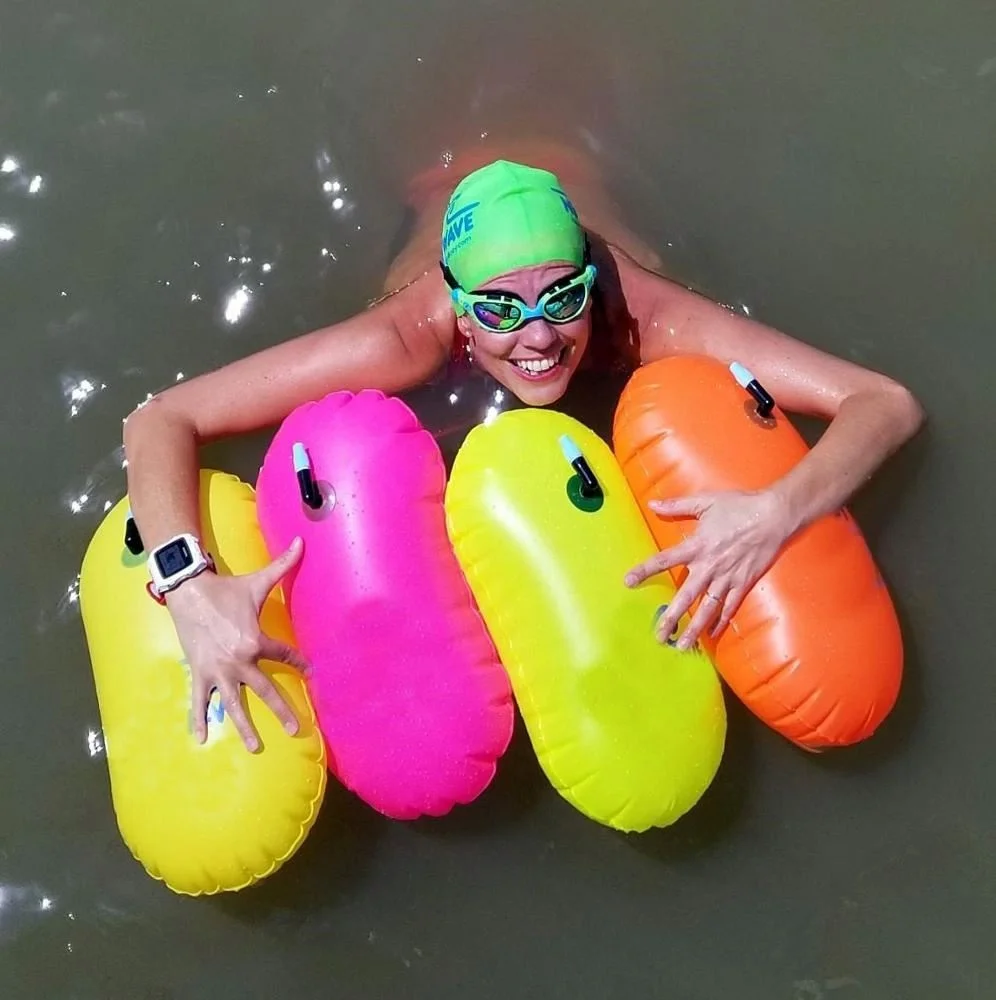 Custom Logo Outdoor Safety PVC Waterproof New Air Bag Floating Dry Bag Aid Swim Tow Buoy for Open Water Swimmers