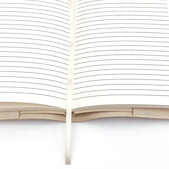 Aesthetic Notebook Cover Wholesale Leather Notebook High Quality Beige Notepad with Leather Strap