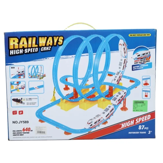 Track party 87pcs diy rail way car track toy wireless remote control toy car