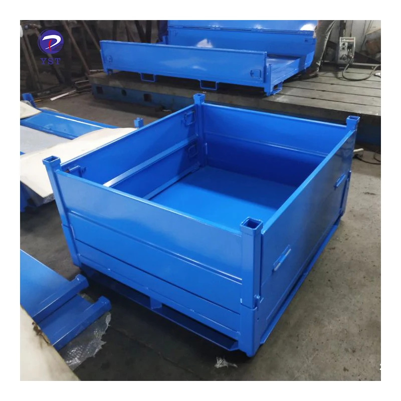 Good quality large heavy duty stackable durable rigid corrugated steel bins