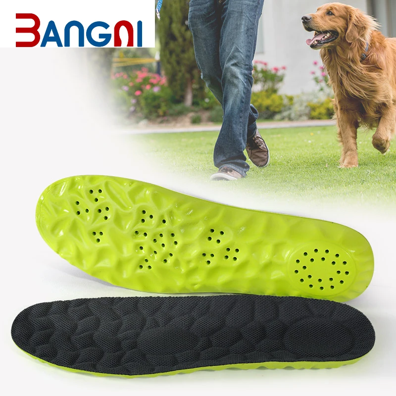 Gray Light Green Deep U Heel Cup Breathable Fabric Sneaker Inner Sole PU Comfortable Exercise Insoles