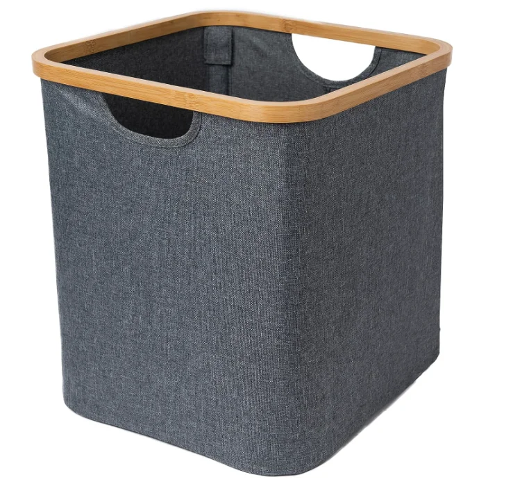 Combohome Foldable Laundry Clothing Storage Bags and Bins Dirty Clothes Household Laundry Hamper Bamboo Collapsible Basket