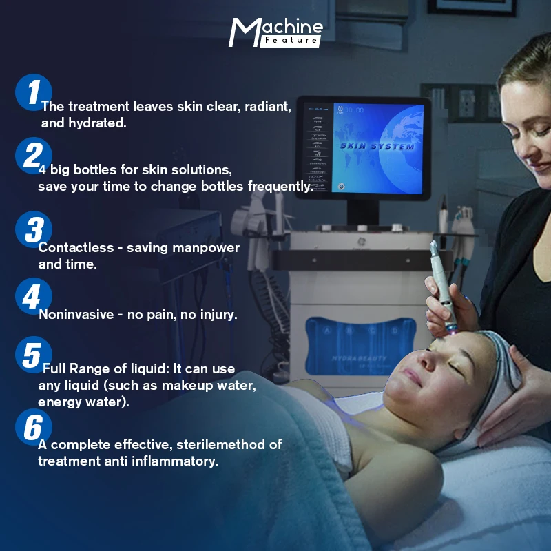 Vertical Microdermabrasion Machine Biopolar RF Remove Wrinkle 14 In 1 Crystal Dermabrasion Oxygen Jet Aqua hydra Facial Device