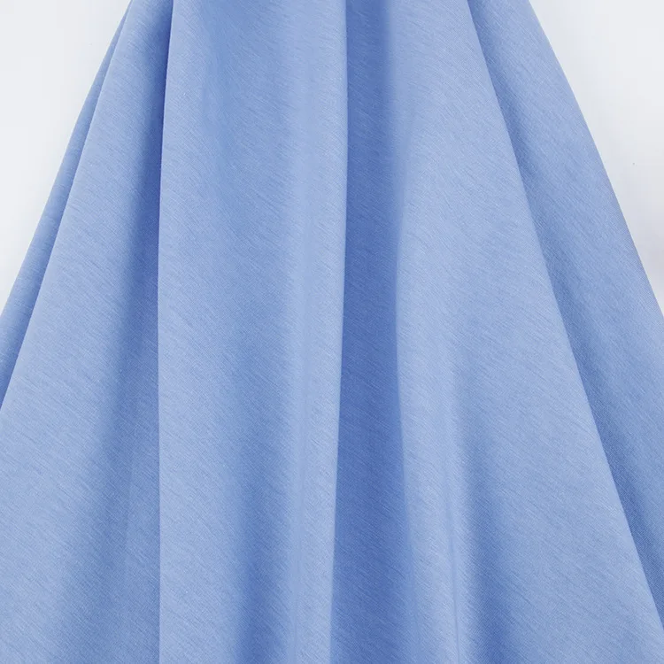 High Standard 40S 140GSM Knitted Mercerized 100% Cotton Single Jersey Knitted Fabric for Non-elastic T-shirt