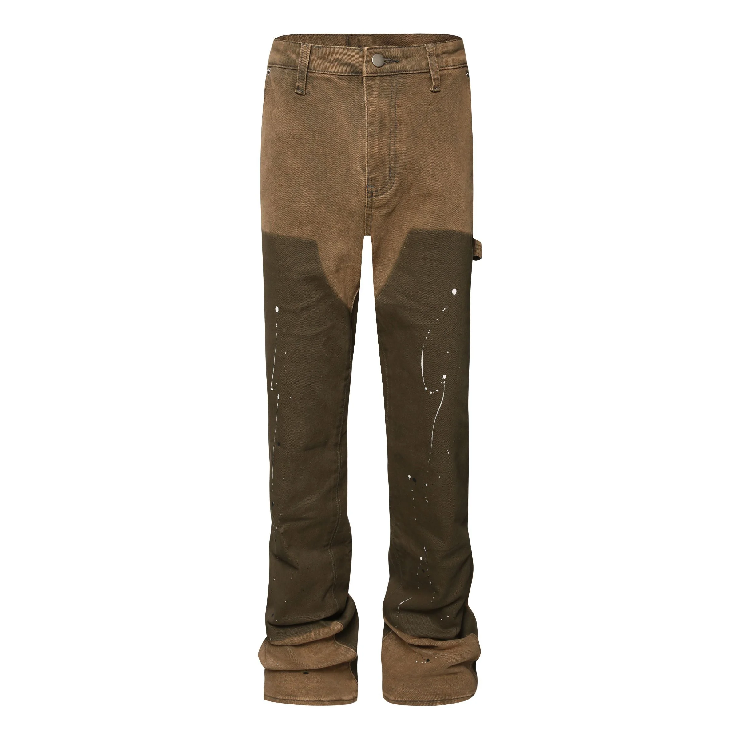 Customized for CJ016 designer stacked flared carpenter cargo jeans for men