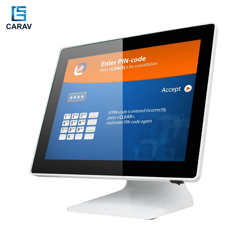 Hot Selling White Color 15 inch/17 inch PCAP Touchscreen Best POS System For Restaurant Windows epos Machine