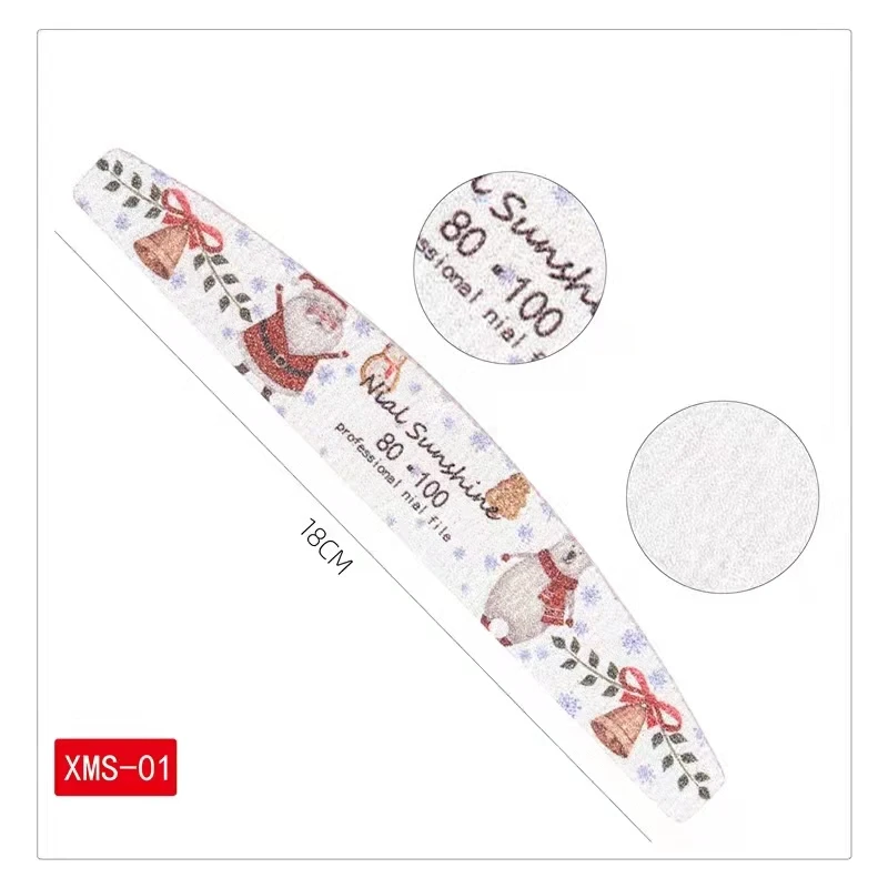 BQAN Christmas Wholesale manicure OEM half-moon nail file grit 100/180 Durable straight private label files and