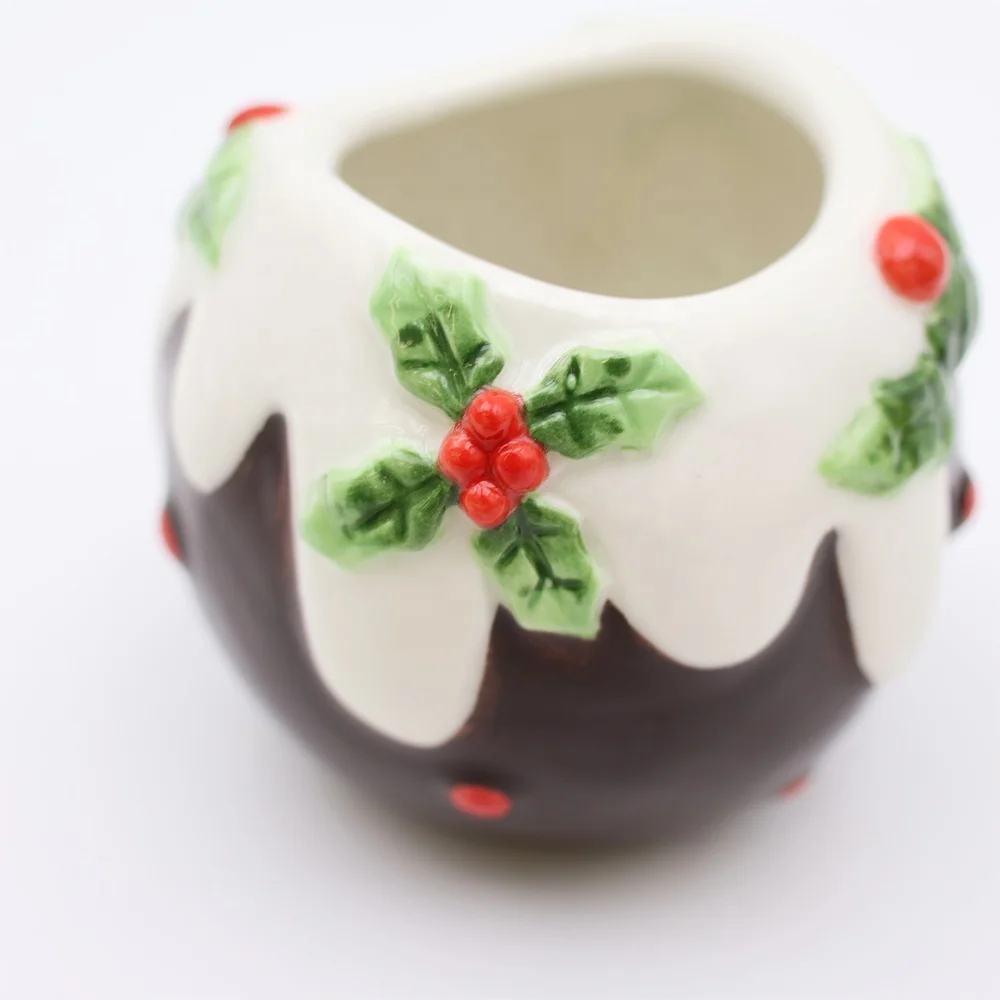 Wholesale customize porcelain unique mini tumbler tequila shot glasses ceramic Christmas ball cute chocolate snowball shot glass