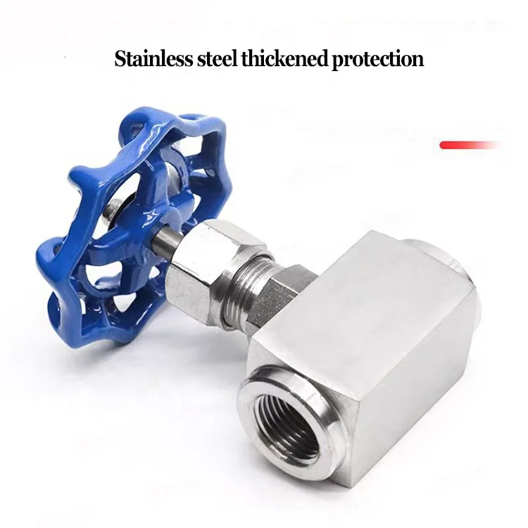 Adjustable needle valve high pressure J13W-320P handle wheel stainless steel female thread needle valve