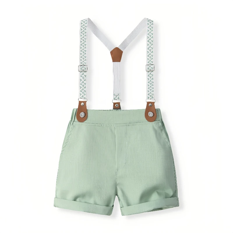 Hot factory direct baby clothes boys suspenders 3 to 5 years old boy trousers outfits kids dress for boys 2 piece set