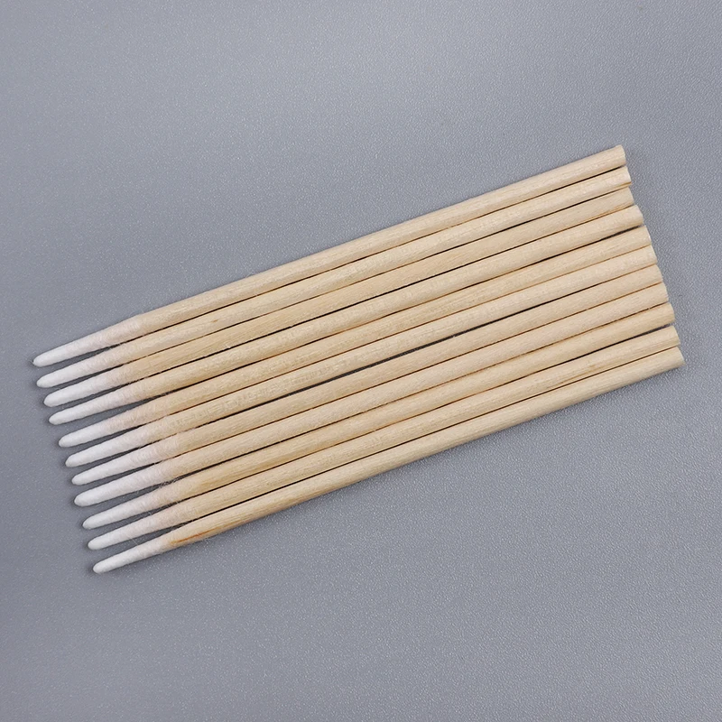 Advanced Wooden Stick Mini Fine Point Q Tips Tattoo Cotton Swab with Soft and Absorbent Tips for Clean Ink Application