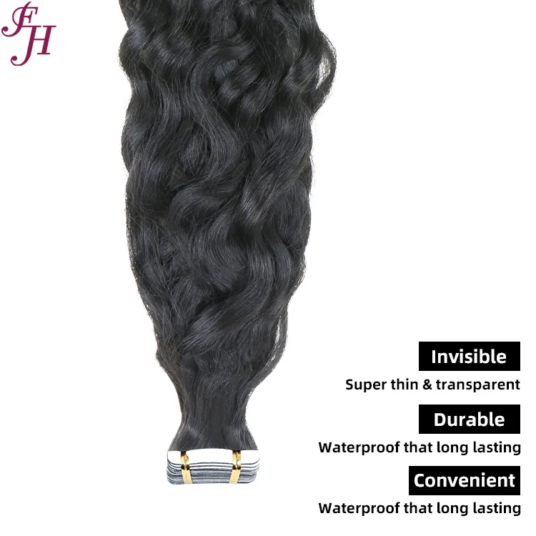 FH Drop Shipping Tape Ins Extensions Raw Vietnam Human Hair Water Wave Raw Virgin Tape In Hair Extensions