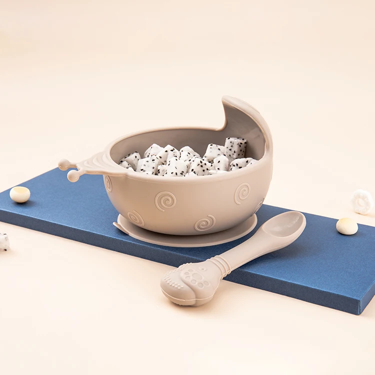 Custom packaging baby bowl silicone baby suction bowl silicone suction baby bowls