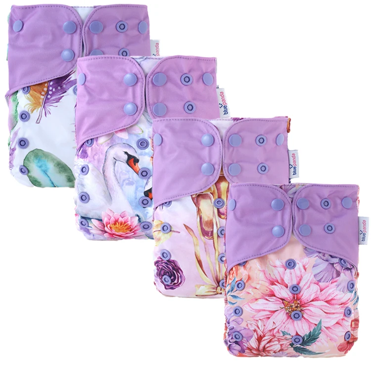 Wholesale customized organic bamboo pul coated baby cloth diaper baby reusable washable diaper cloth diapers
