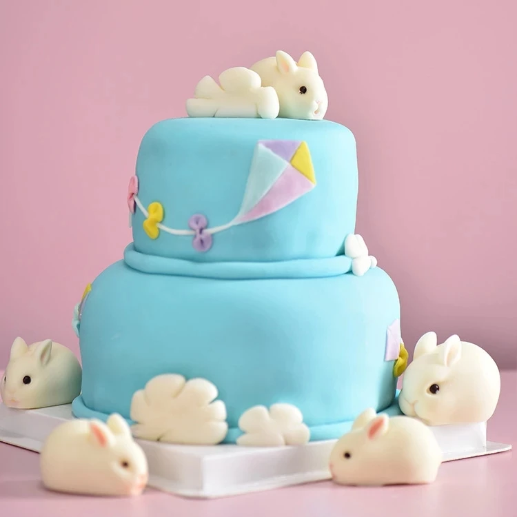 3D Creative Food Grade Silicone Rabbit Ice Cream Mold Mousse Cake Chocolate baking utensils