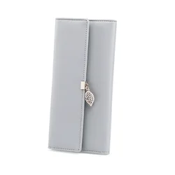 Pu  Long Wallet Leaf Pendant clip zipper zero wallet RFID anti-theft brush large capacity Wallet