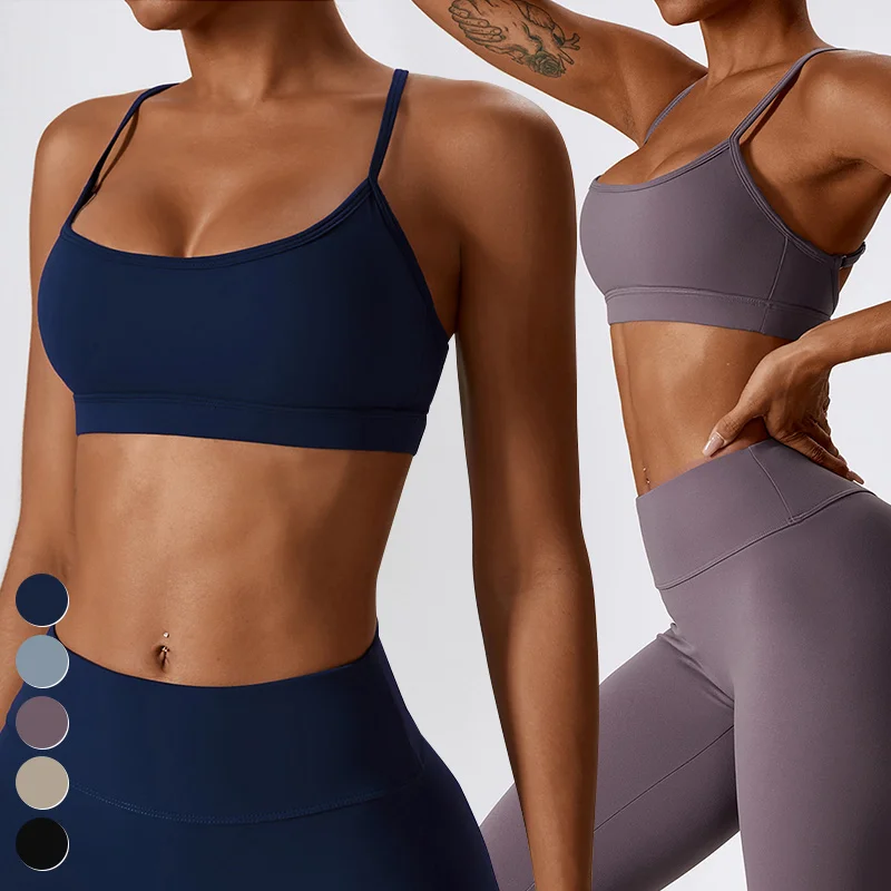 Wholesale Quick Dry Breathable High Quality Ladies Sexy Workout Top Custom Gym Fitness Yoga Bra Cross Back Sports Bra For Women