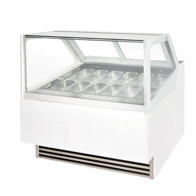 6,10,12,14 Pans Ice Cream Display Refrigerator.Italian Ice Cream Display Freezer