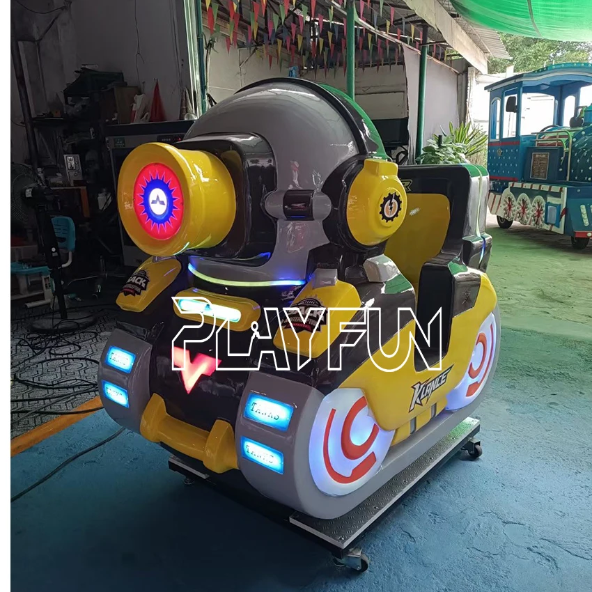 Playfun coin operated arcade kids small machine ride on cars tank swing game machines fiberglass child 3D video games