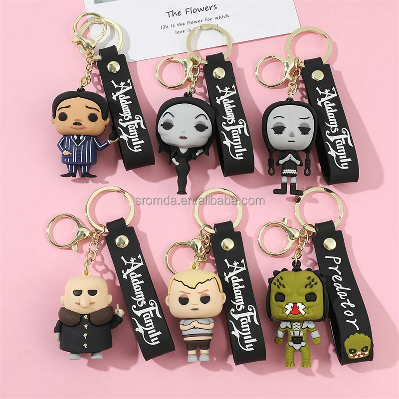 Hot Movie Addams Family Action figure keychain Wednesday Addams PVC Figure Toys with wholesale price