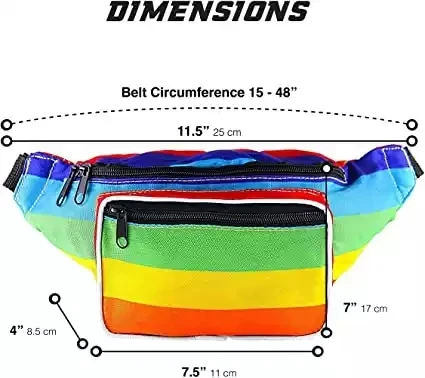 Hot Sale Personalized Custom Vintage Retro Outdoors Traveling Fashion Neon Party Durable Portable Fanny Pack Waist Belt Bag