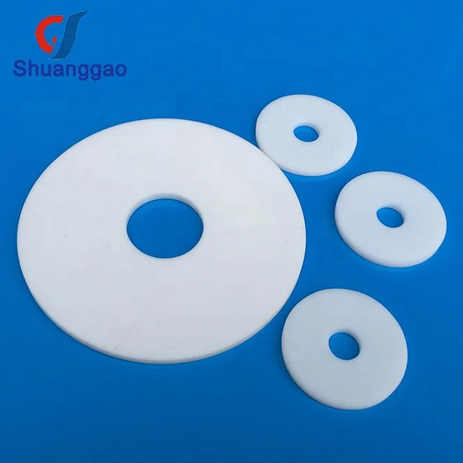 Custom chemical resistant virgin white flat PTFE Washer