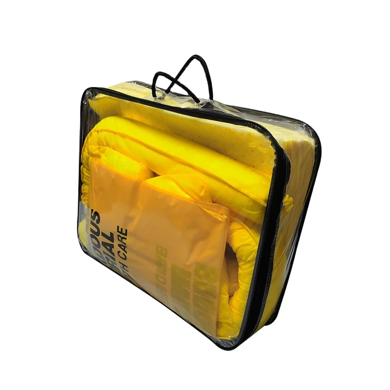 Yellow Chemical Absorbent pads spill kits 30 L capacity chemical Sorbent folded spill kit