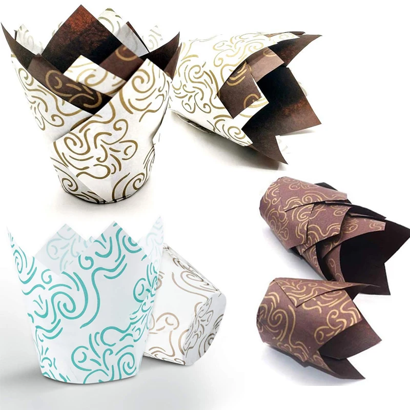 hot sales paper muffin cups  cupcake tulip baking liners cake decoration