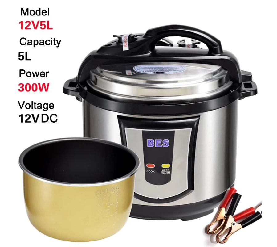 Electric Pressure Cooker 12V Dc Solar Cooker Big Capacity 5L Hot Sales