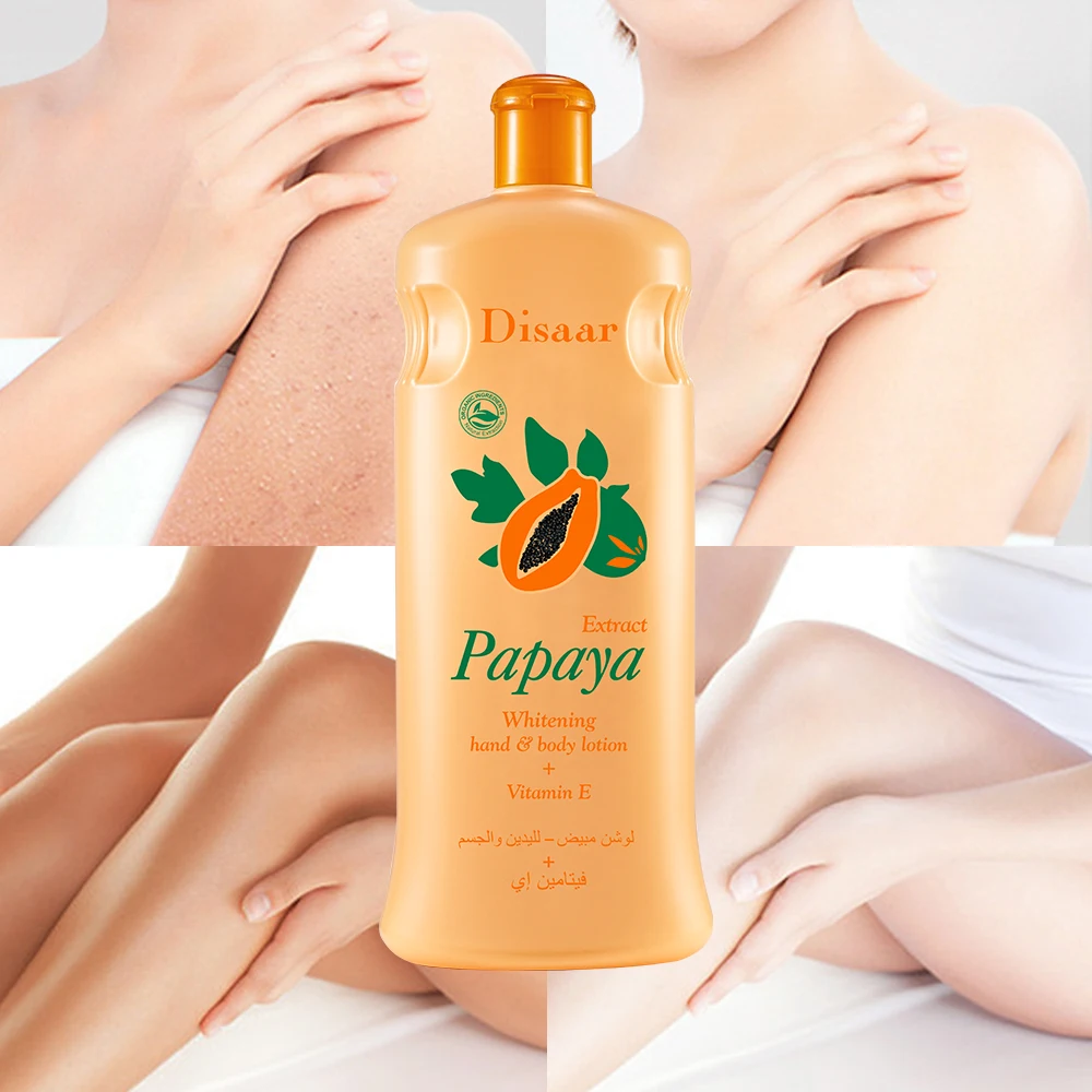 Wholesale 300ml Papaya Body Lotion Cream With Vitamin E Organic Vegan Herbal Moisturizing Brightening Hand