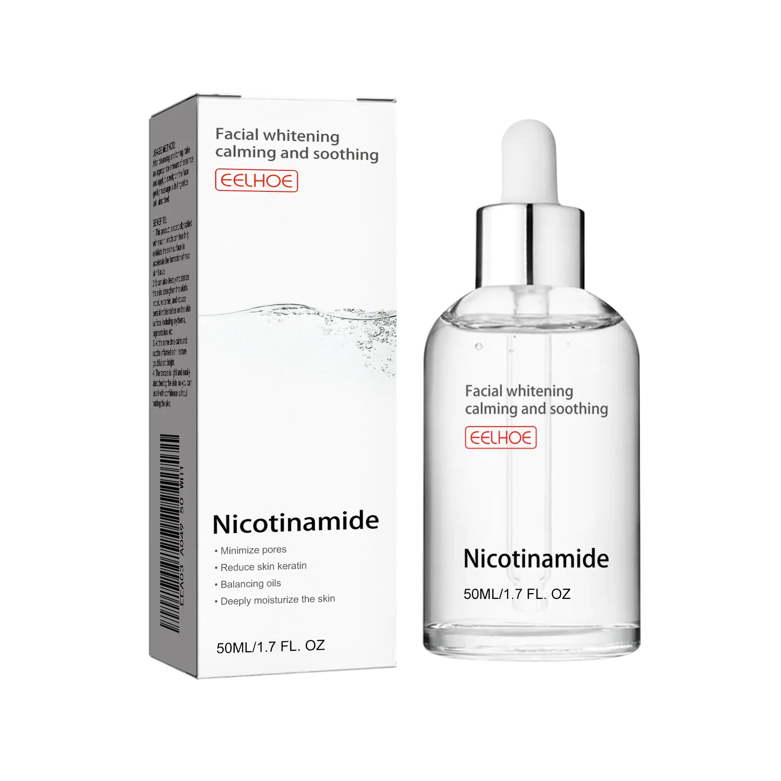 EELHOE Nicotinic Acid Facial Serum Lightening acne Mark moisturizing Pore Contraction Whitening Skin Beauty Serum