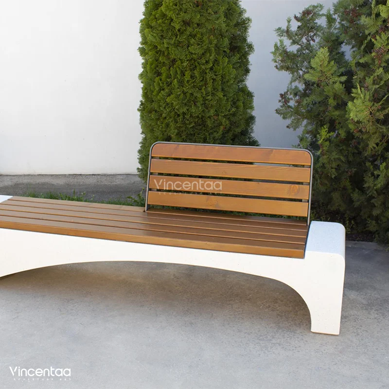 Vincentaa Modern Art Wooden Garden Benches Custom City Street Furniture Patio Bench