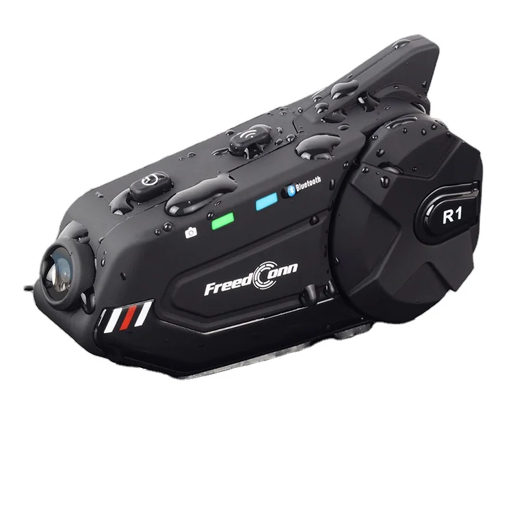 support 6 riders BT intercom system connection 2 mobile phones with camera video recorder 1080P helmet intercom headset