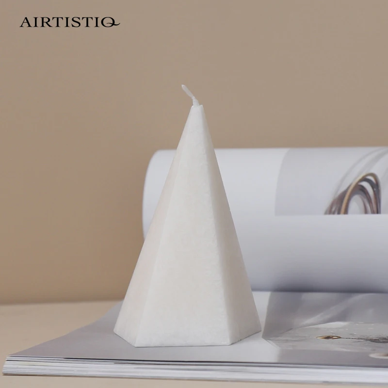 Wholesale Custom Aromatherapy Creative Pyramid Geometric Shape Scented Candle Pyramid Taper Candles