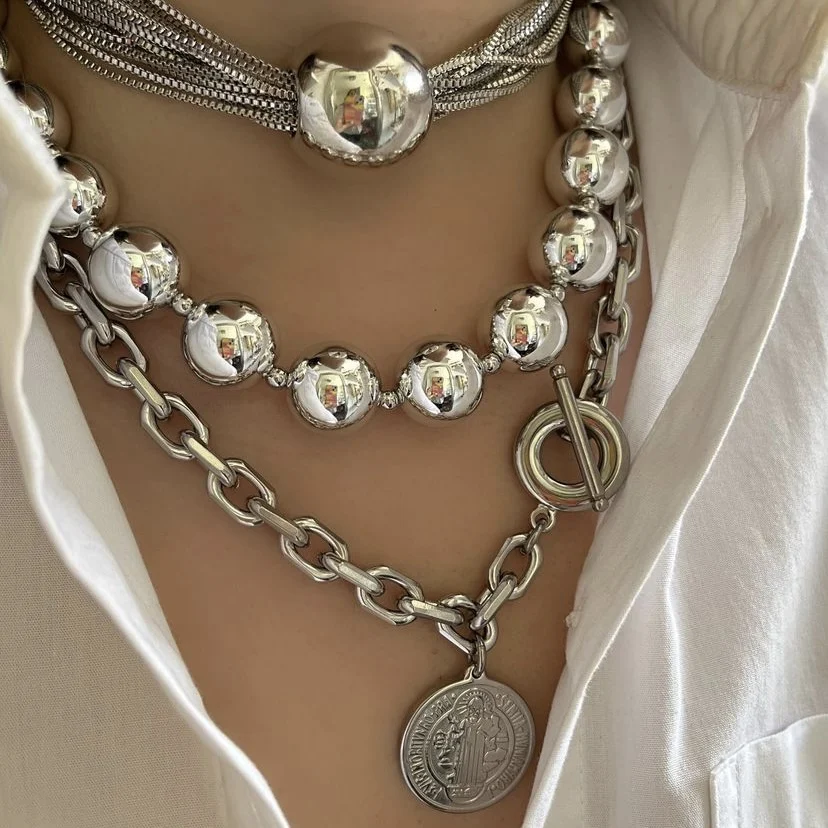 BD-B5888 High quality chain necklace men jewelry 18k gold plated necklace  fashion  pearl heart saint pendant necklace