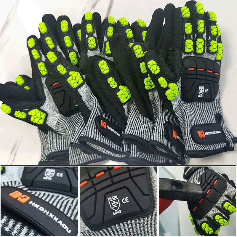 Wholesale tpr gloves Anti Impact Working Protection Gloves Industrial Cut Resistant Kong Work Gloves tpr