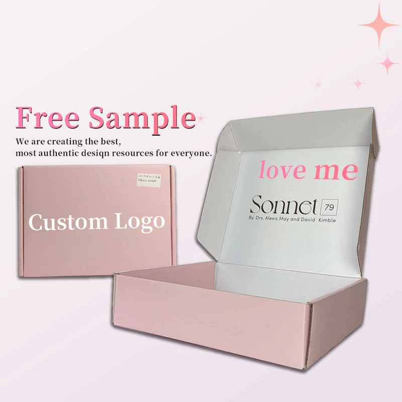 Custom Logo Corrugated Cardboard Mailing Pink Kraft Mailer Paper Carton Box For Clothes shipping boxes